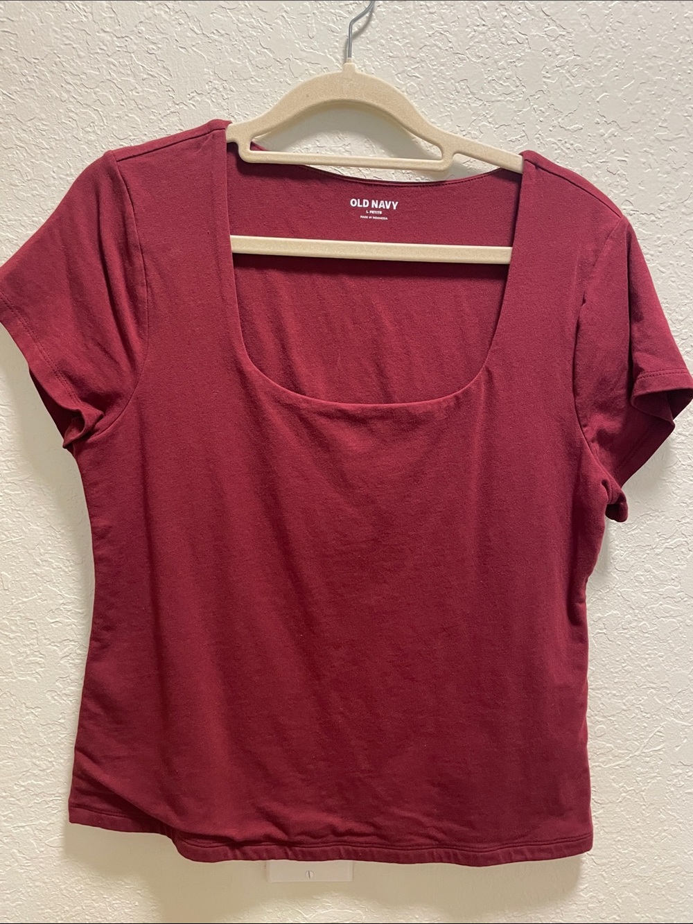 Old Navy Women's Scoop Neck Short Sleeve Top - Wine Red